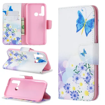 

30pcs/lot For Huawei P20 Lite 2019 Bear Butterfly Giraffe Cartoon Designed Leather Case with Stand For Huawei NOVA 5i