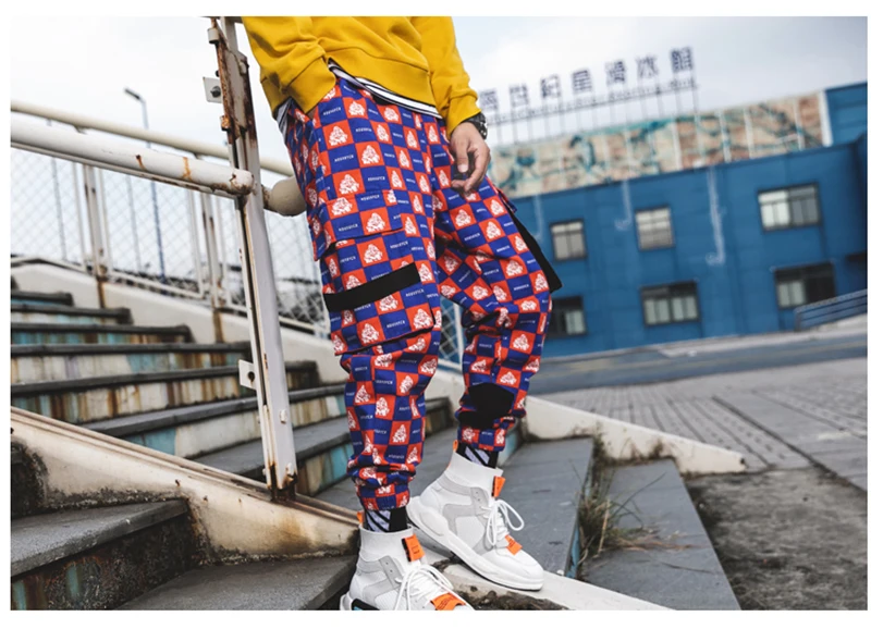 Purple Skateboard Color Pants Men Cotton Camo Hip Hop Fashion Cargo Pants  (31)