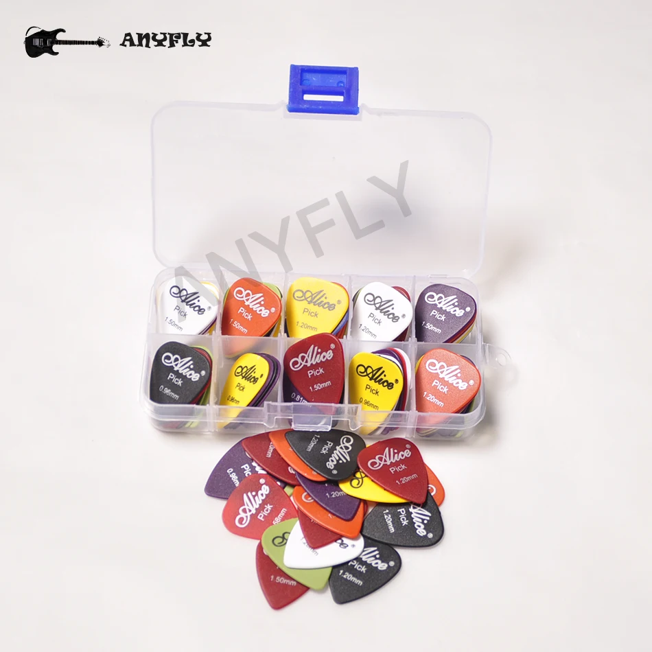 

Free Shipping Lots of 50pcs Guitar Picks Alice Matte+1 pcs Plastic Picks Box Case Acoustic Electric Plectrums
