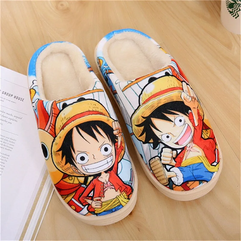 23 типа в партии, японские тапочки с аниме, обувь для косплея в японском стиле, зимние мягкие плюшевые тапки - Цвет: Luffy
