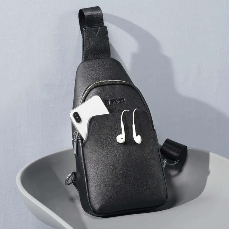 

New fashion leisure Crossbody Bags for Men Messenger Chest Bag Pack Casual Bag Waterproof PU Single Shoulder Strap Pack