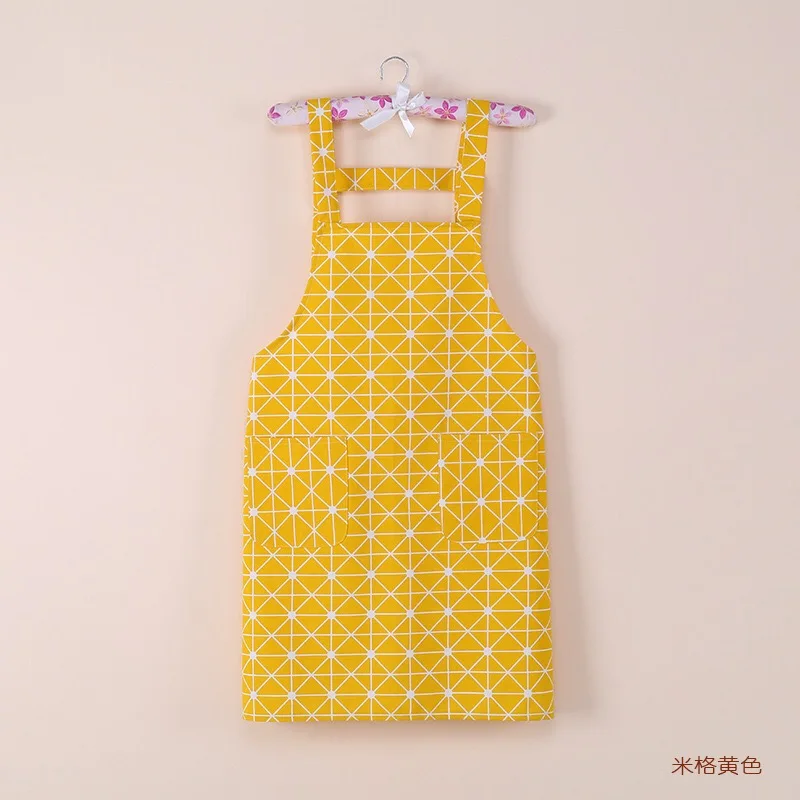 

2018 hot selling Apron Simple plaid is a dirty kitchen with a sleeveless apron Adult Restaurant Home Kitchen For Pocket Cooking