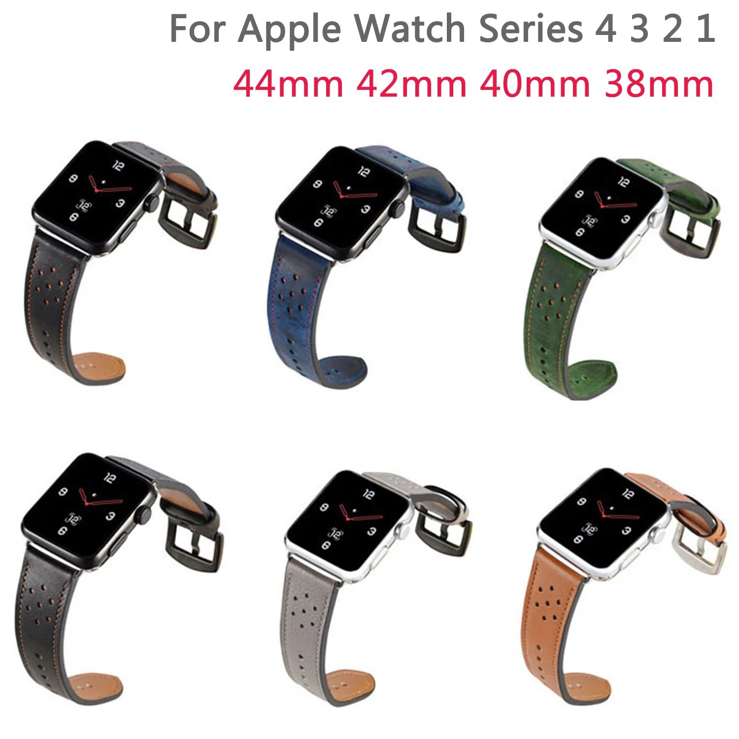 Элитная кожаный ремешок для наручных часов Apple Watch iWatch серии 4/3/2/1 группа 44 мм 40 42 38