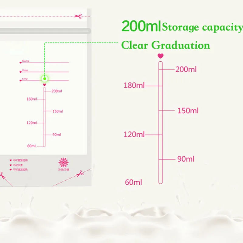 10 шт PBA бесплатный пакет для Хранения Детского Питания Пакет для хранения грудного молока 220 мл одноразовый практичный и удобный морозильник для грудного молока