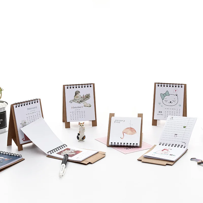 

2018-2019 New Arrive DIY Animals Mini Desktop Paper Calendar Daily Scheduler Table Planner Yearly Agenda Organizer