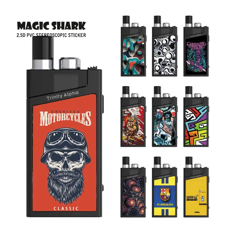 

Magic Shark Zombie Motorcycle Evil FC Barcelona Ultra Thin Skin Case Full Wrap Film Sticker for Smok Trinity Alpha 021-030
