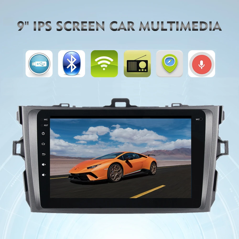 Discount 8" Car Radio GPS for Toyota Corolla Navigation 2008 2009 2010 2011 Android 8.0 head unit Multimedia 8-Core 4G 32G WIFI USB BT 1