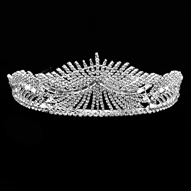 

Baroque Bride Hair Jewelry Silver Gold Color Wedding Tiara Bride Rhinestone Crown Queen Crown Beauty Pageant Hair Accessories