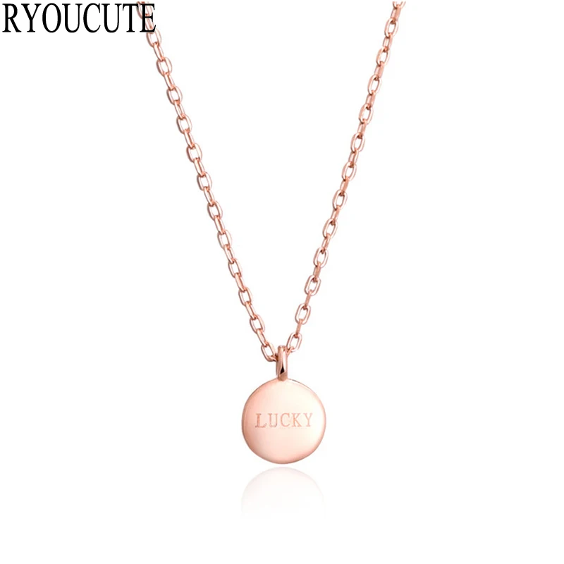 

New Arrivals 925 Sterling Silver Round Lucky Necklaces Pendants for Women Christmas Gift
