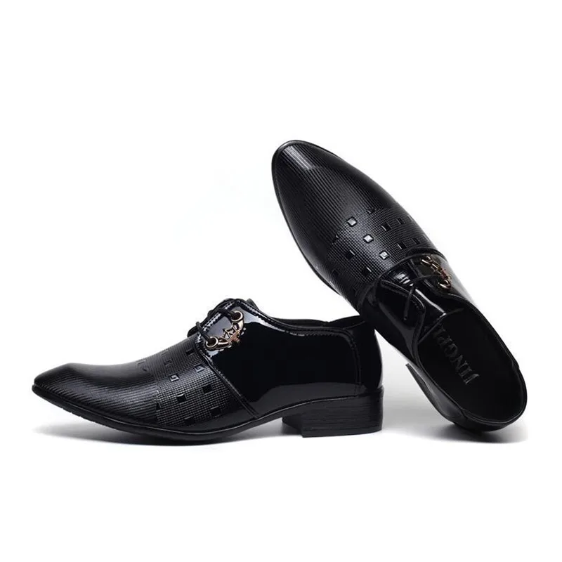 Кожаные Туфли-оксфорды для мужчин; модельные туфли; Мужская официальная обувь с острым носком; деловая Свадебная обувь размера плюс; Роскошная официальная Свадебная обувь