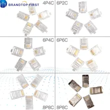 10 шт. 4P4C 6P2C 6P4C 6P6C 8P8C телефон Интернет модульный разъем Jack RJ9 RJ11 RJ45 разъем