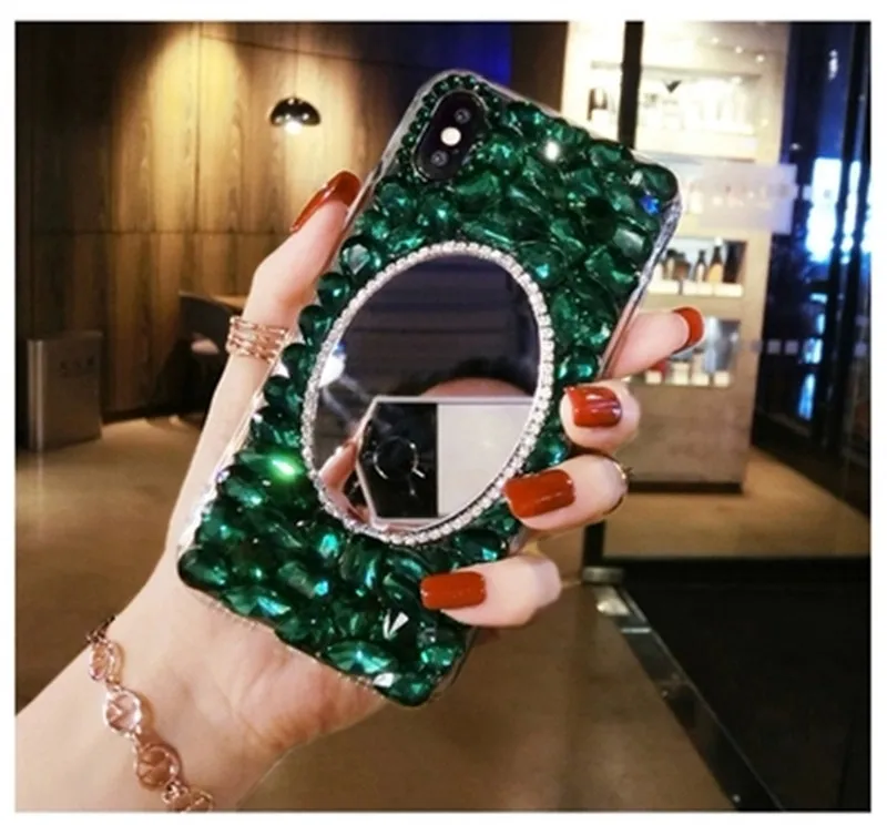 Полностью Алмазный зеркальный чехол для iPhone MAX XS XR X 11 Pro Max 6 7 8 Plus женская мягкая