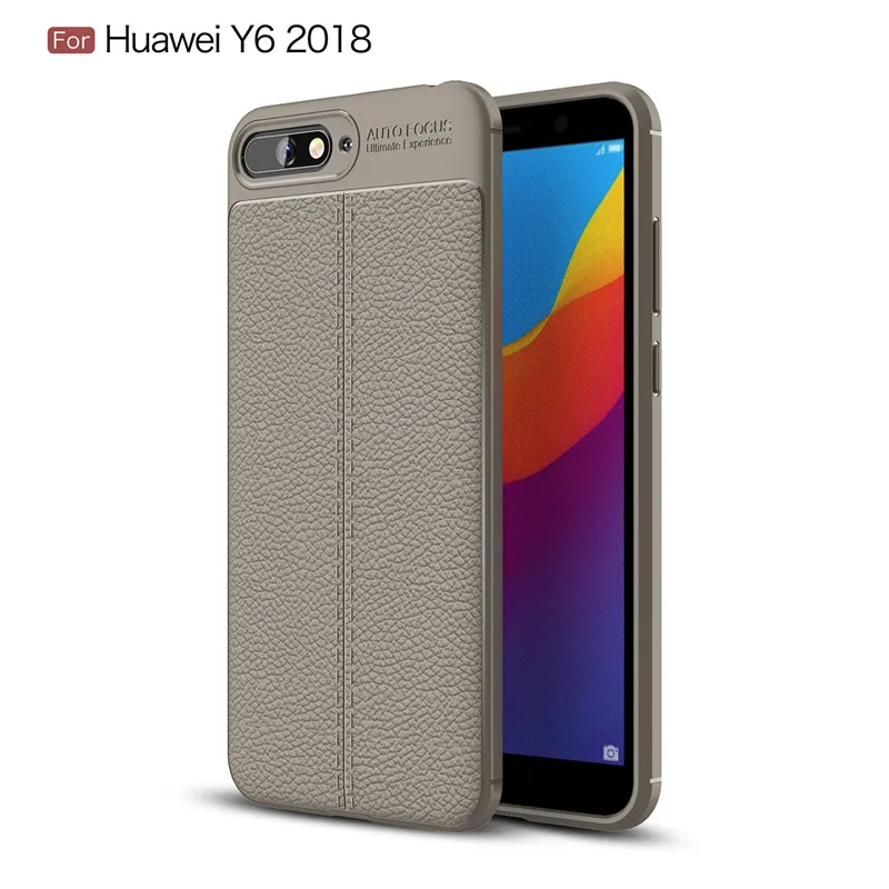 Luxury Shockproof Soft TPU Case For Huawei Y6 2018 Phone Back cover Leather for Huawei Y6 2018 Case Silicone Cover 5 (20)