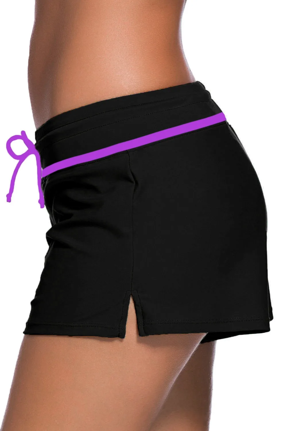 Violet-Strap-Trim-Black-Women-Swim-Boardshort-LC41977-202-3