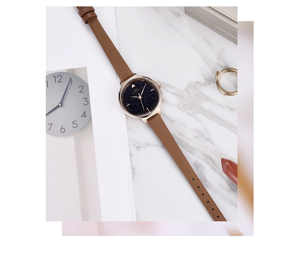 2018 Fashion Starry Sky Watch Women Love Heart Watch Thin Simple Female Watch 12