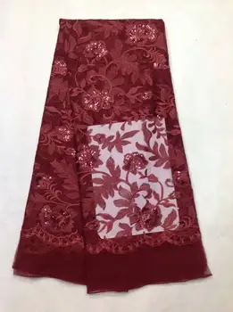 

African Lace Fabric French Sequins Net Lace High Quality African Sequin Lace Fabric for 2017 French Sequin Fabric for 4.5*1.35m