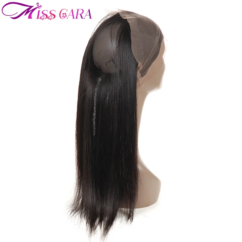Прямо Реми Человеческие волосы предварительно сорвал 360 Синтетический Frontal шнурка волос Синтетическое закрытие волос 22.5*4*2 бразильский 10 дюймов-20 дюймов Miss Cara
