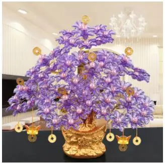 Фэн-шуй деньги счастливые богатые дерево ремесло натуральный кристалл офис творческий домашний декор комнаты - Цвет: 11