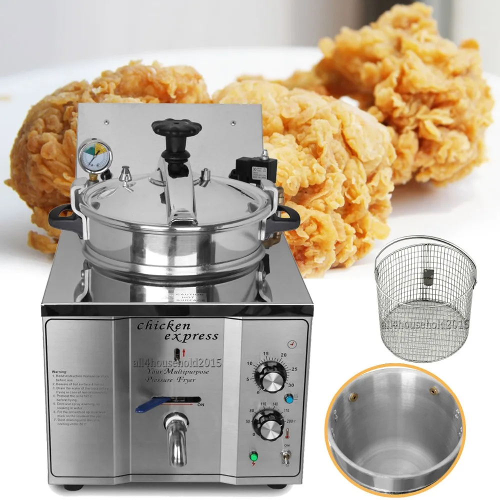 (Ship from US) 16L Fish Chicken Meat Vegetable Chips Electric Pressure Fryer Cooking Countertop Fryer For Family Day Party (Ship from US) 16L Fish Chicken Meat Vegetable Chips Electric Pressure Fryer Cooking Countertop Fryer For Family Day Party