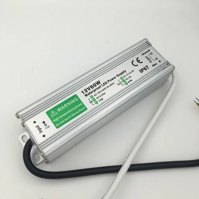 60w 80w 100w ac 110v 120v 220v led driver to dc12v ip67 waterproof