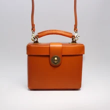 Винтажная женская сумка из натуральной кожи ручной работы в японском стиле, Женская мини-сумочка из натуральной воловьей кожи, маленькая сумочка с металлическим замком