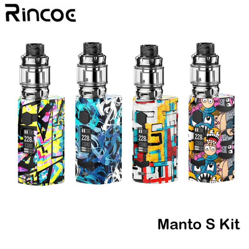Оригинальный Rincoe манто S комплект TC поле Mod Vape 228 Вт с Метис Смесительный резервуар