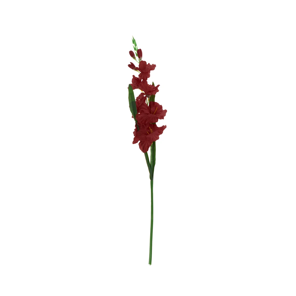 

Artificial Gladioli Spray Stem Fake Silk Tropical Flowers Gladiolus Red