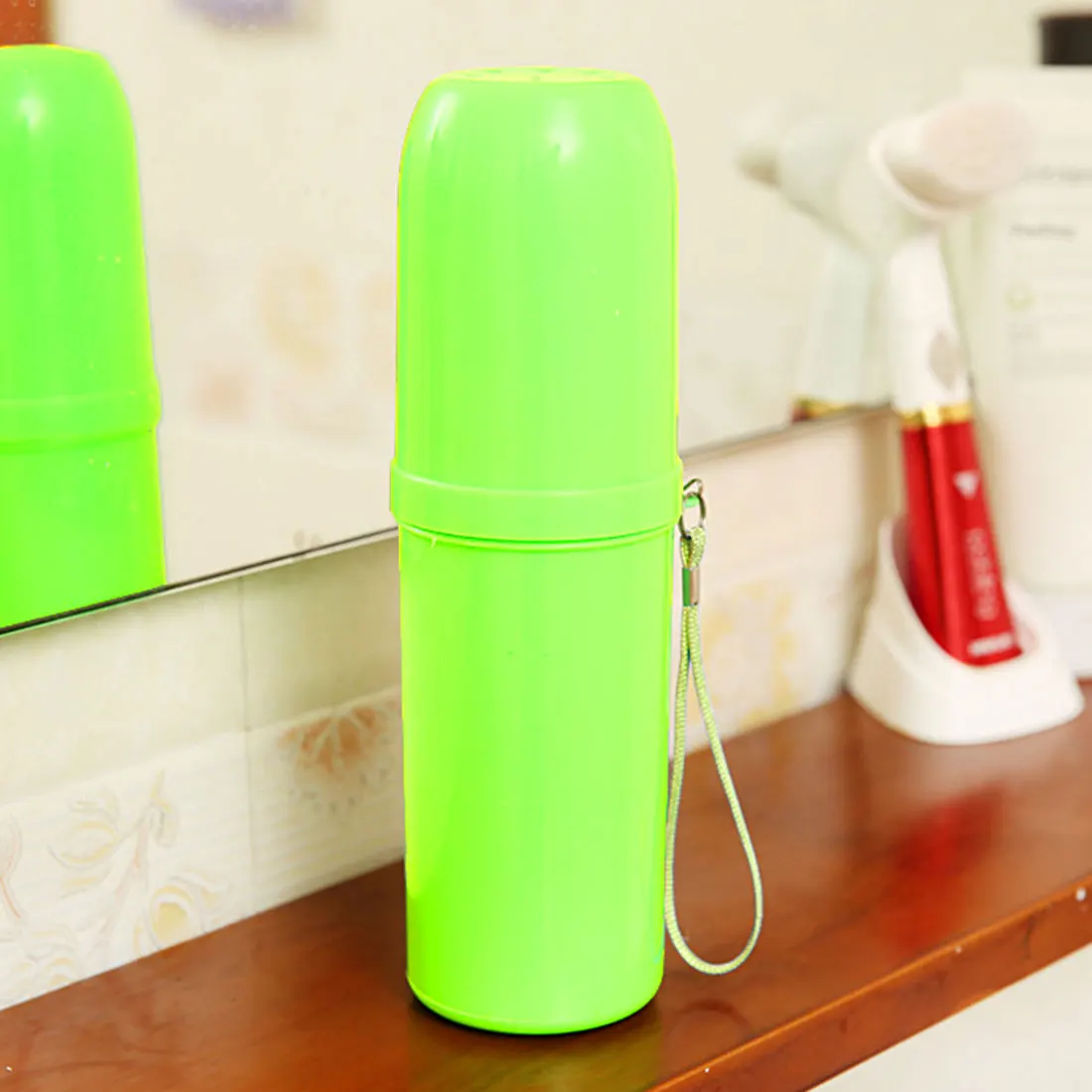 

Lovely Portable utility toothbrush holder toothpaste tower plastic tooth case cover cup bath travel outdoor personal clean tool
