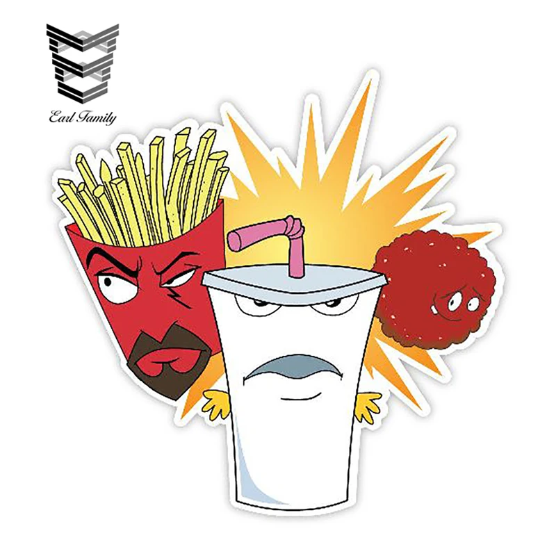 

EARLFAMILY 13cm X 12.9cm Aqua Teen Hunger Force Sticker Decal Funny Auto Sticker Car Styling Motorcycle Car Decal Accessories