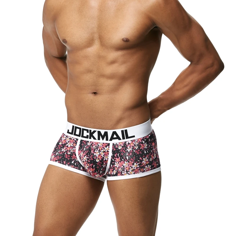 Бренд jockmail напечатаны Мужское нижнее белье боксеры Cueca сексуальные боксеры для мужчин Гей Трусики хлопок трусы боксеры Мужской мешочек шорты Боксеры