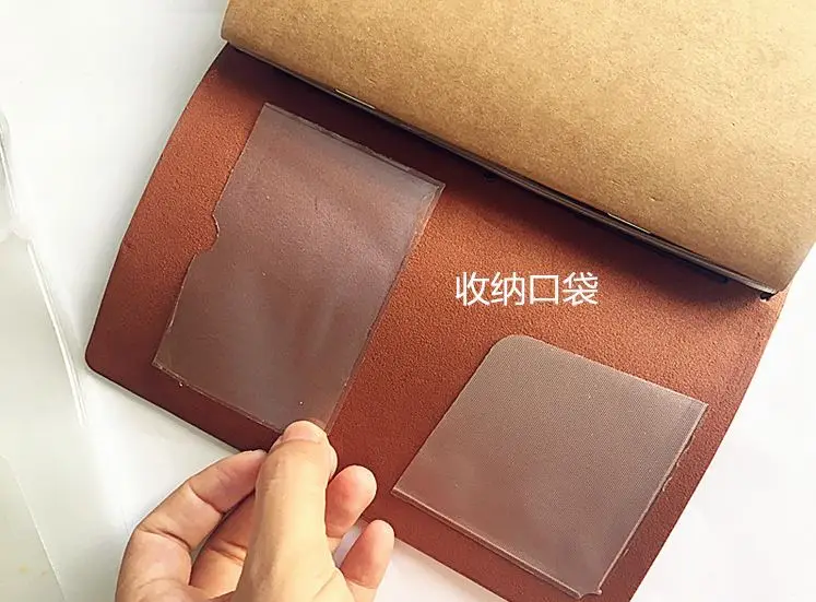 레트로 스타일 PVC 파우치 3 포켓 플라스틱 파우치, 루스 리프 다이어리 여행용