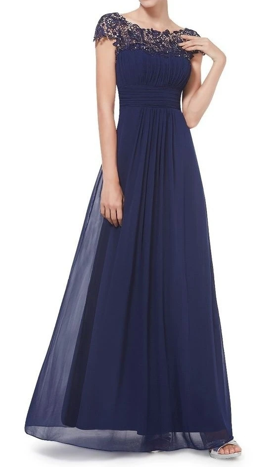 Vestidos Бисероплетение Кружева шифон А силуэт Длинные вечерние платья 2019