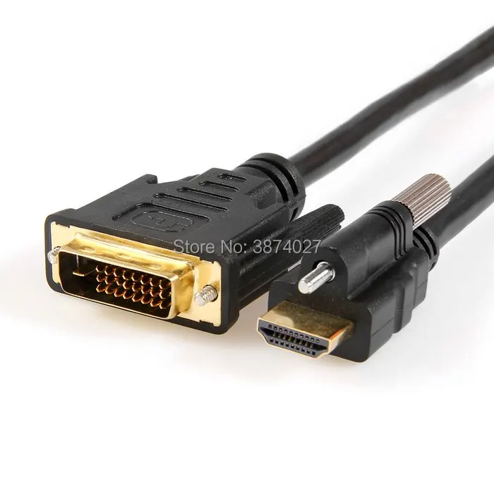 HDMI 1,4 1080 P со стопорные винты Панельное крепление папа-DVI мужской аудио-видео кабель для ПК проектор для ноутбука HDTV DVD DVB 1 m/1,5 m