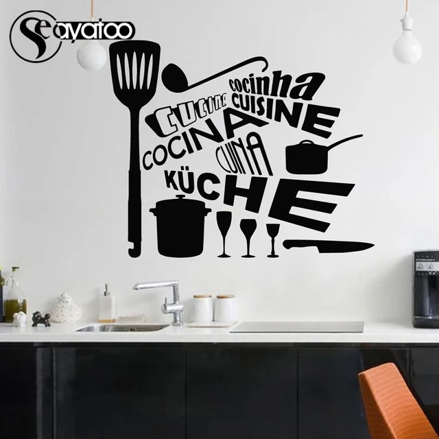 Best Quality Kitchen Pattern Letter Words Removable Vinyl Wall Sticker Decal Cook Dining Room Home Decor Best Quality Kitchen Pattern Letter Words Removable Vinyl Wall Sticker Decal Cook Dining Room Home Decor