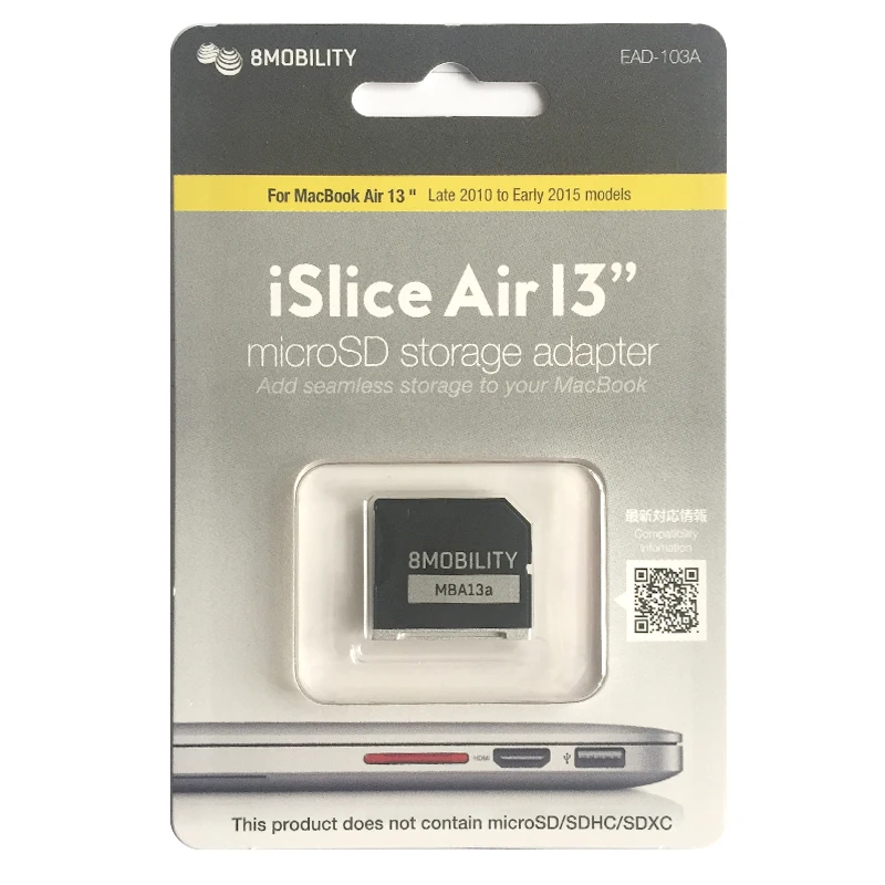

103A Original Aluminum MiniDrive Micro SD Card Adapter Card Reader For Macbook Air 13'' 2017