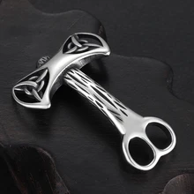 Нержавеющая сталь Viking Thor's Hammer крючки изогнутые с двойным отверстием 6 мм для изготовления браслетов ювелирных изделий фурнитура для самостоятельного изготовления аксессуаров