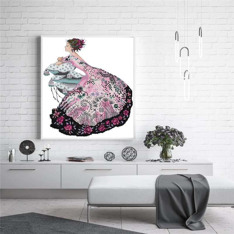 The Elegant Woman Series 11ct Printed Fabric 14ct Canvas Dmc Counted Cross  Stitch Kits For Beginners Embroidery Home Decor - Cross-stitch - AliExpress