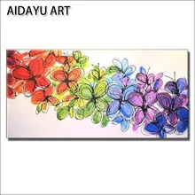 

AIDAYU ART 100% handmade oil painting abstract butterfly flowers on canvas for modern living room wall decor artwork No Frame