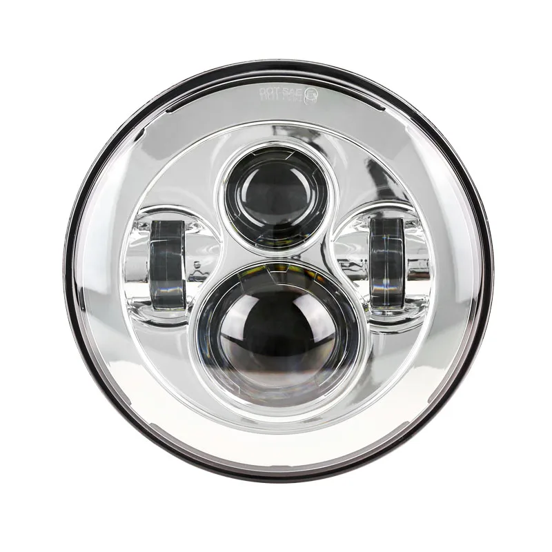 

Chrome 4 lens Projector 7" Inch LED Headlight For Harley Davidson Motorcycle Daymaker HID LED Light Bulb For Jeep Wrangler JK LJ