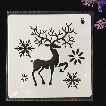 

1Pcs 13cm Christmas Deer Snow DIY Layering Stencils Painting Scrapbook Coloring Embossing Album Decorative Card Template