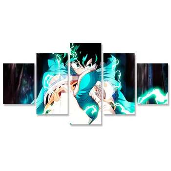 

My Hero Academia Izuku Midoriya Canvas Painting 5 Pieces Modern Wall Art Living Room Canvas Poster Home Decoration