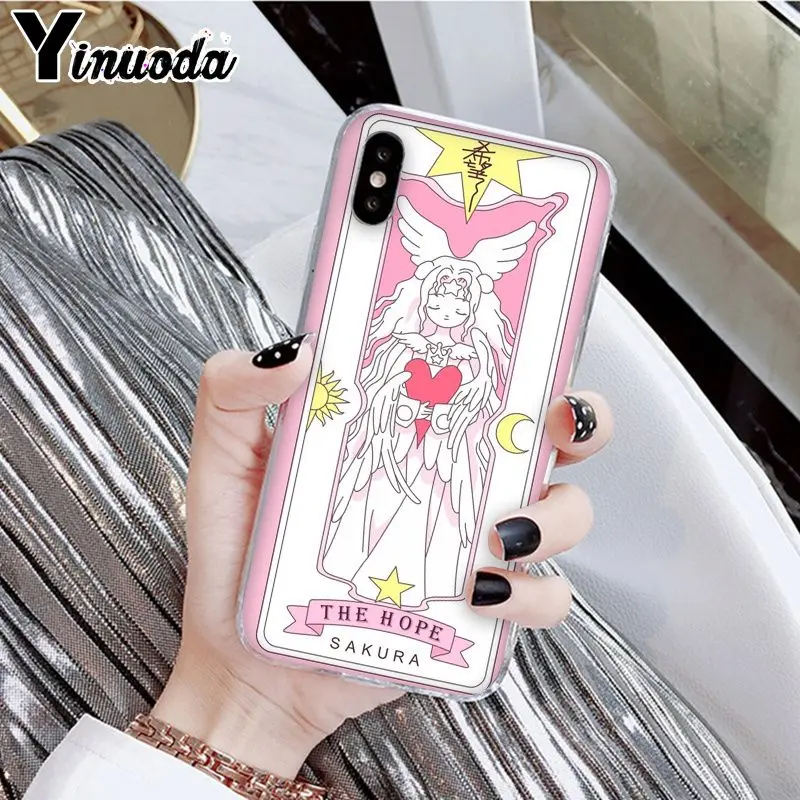 Yinuoda Cardcaptor Sakura Мягкий силиконовый прозрачный чехол для телефона Apple iPhone 8 7 6 6S Plus X XS MAX 5 5S SE XR - Цвет: A16