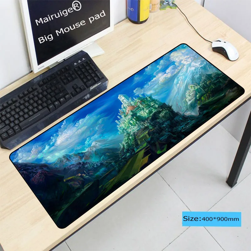 Kopen Mairuige Gratis Verzending Fantasy muismat gamer 900x400mm Notbook muis mat grote Lock Edge gaming mousepad PC bureau padmouse