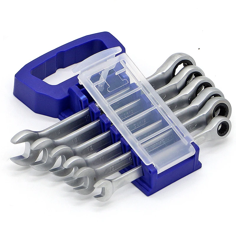 

YOFE 6pcs/set 8,10,12,13,14,17mm Ratchet Handle Wrench Quick Metric Universal Spanner Combination Wrench Set Auto Repair Tools