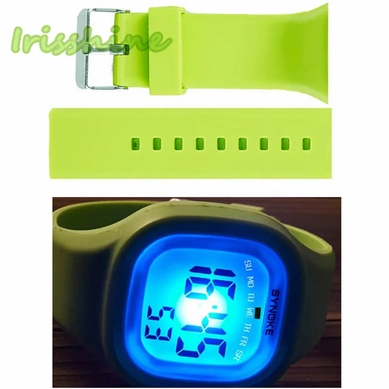 Irisshine i0325 Unisex watches Silicone LED Light Digital Sport Wrist Watch Kid Women Girl Men Boy gift