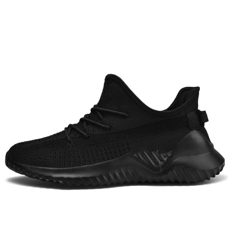 Уличная обувь для бега для мужчин и взрослых, дышащие сетчатые мужские кроссовки, летняя спортивная обувь для бега, Классическая Джокер, большие размеры 39-47 - Цвет: Black