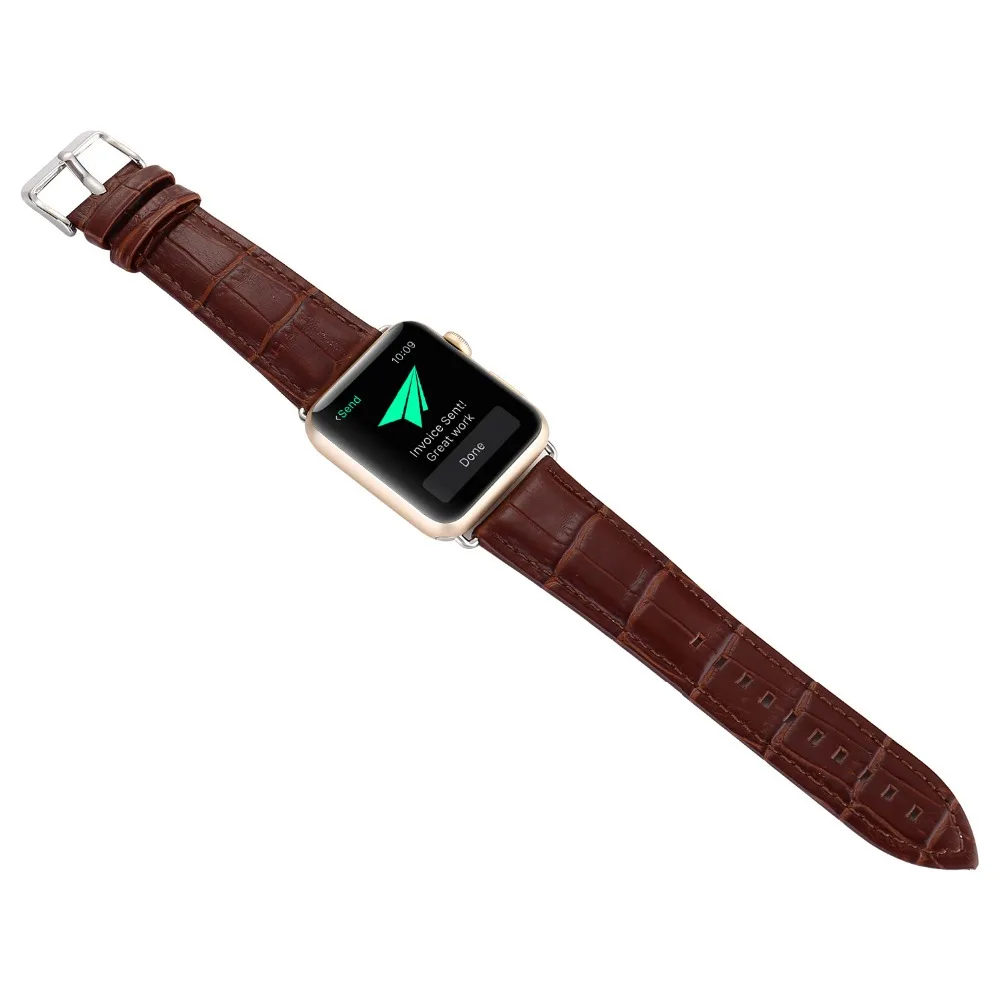 42 мм 38 мм Apple Watch группа классический кожаный браслет часы ремешок замена запястье для Apple Watch крокодил узор