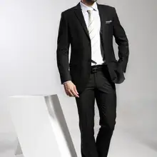 Высококачественный черный костюм с двумя пуговицами Лучший мужской костюм с воротником-пистолетом мужской костюм/Коктейльные платья(пальто+ брюки+ жилет+ галстук