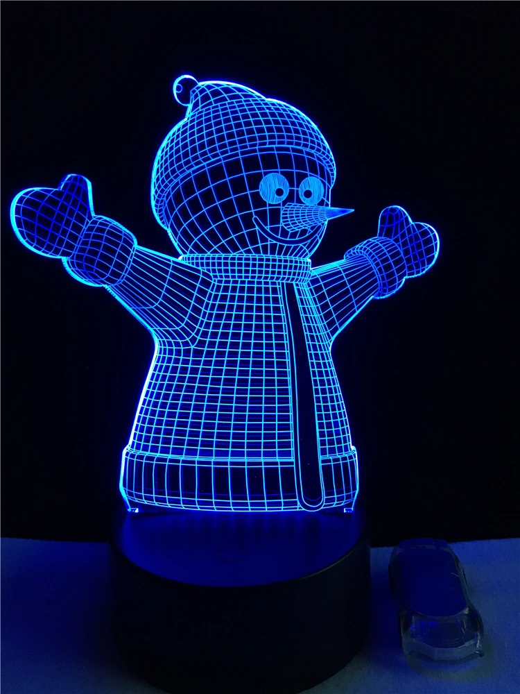 

GAOPIN Lovely Snowman 3D Lamp LED USB LampLight Touch RGB 16/7/3 Colors Changing Table Night Light Bedside Decoration LED Lamp