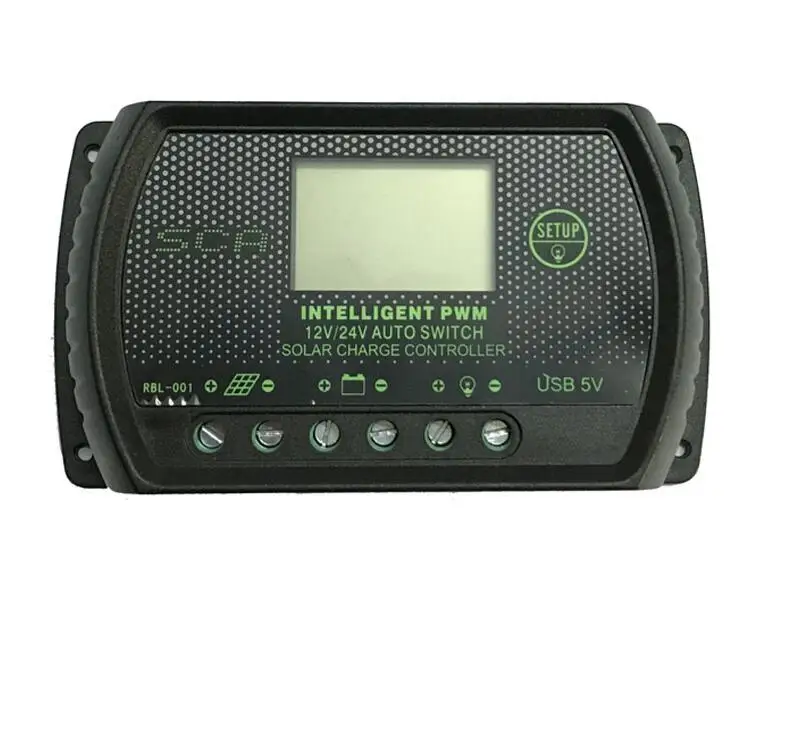 

10A 20A 30A Solar Charge Controller PWM 12V/24V Regulator LCD Panel Charger USB